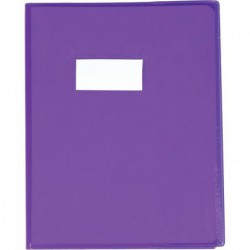Protège-cahier cristalux sans rabat PVC 22/100ème 17 x 22 cm violet CALLIGRAPHE