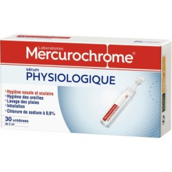 Boîte de 30 doses de 5 ml de sérum physiologique Mercurochrome