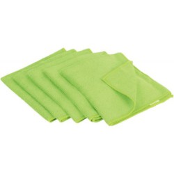 Paquet de 5 lavettes microfibres tricotées 40 x 36 cm vert