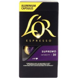 Boîte de 10 capsules de café L'OR Espresso SUPREMO