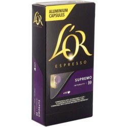 Boîte de 10 capsules de café L'OR Espresso SUPREMO