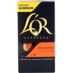Boîte de 10 capsules de café L'OR Espresso DELIZIOSO
