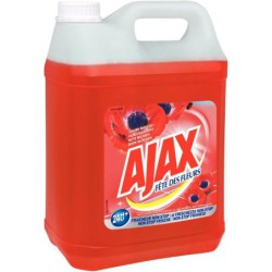 Bidon de 5 litres de nettoyant multi-usages Ajax senteur fleurs rouges