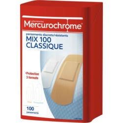 Boîte de 100 pansements assortis Mercurochrome