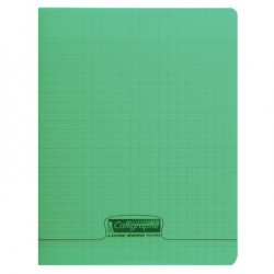 Cahier 60 pages seyès 90 g, couverture polypropylène vert, format 17 x 22 cm  CALLIGRAPHE