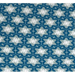 Rouleau papier cadeau 50 x 0,70 m bleu et flocons
