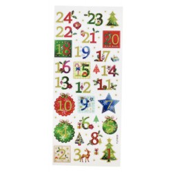Pochette de 255 stickers scintillants Noël