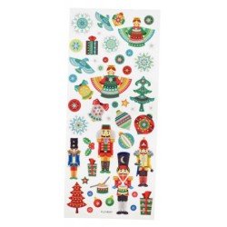 Pochette de 255 stickers scintillants Noël