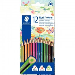 Étui de 12 crayons de couleur triangulaires STAEDTLER Noris colour 187