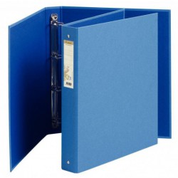 Classeur 4 anneaux carte recylée bleu, dos 4 cm, FOREVER EXACOMPTA