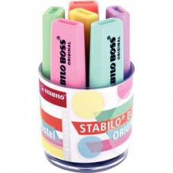 Pot de 6 surligneurs STABILO BOSS ORIGINAL coloris pastels