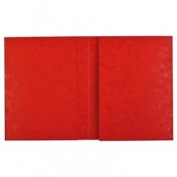 Protège-cahier en carte lustrée rouge, format 18 x 22 cm