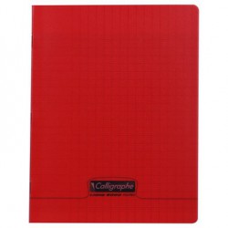 Cahier 140 pages seyès 90 g, couverture polypropylène rouge, format 17 x 22 cm CALLIGRAPHE