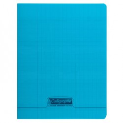 Cahier 140 pages seyès 90 g, couverture polypropylène bleu, format 17 x 22 cm  CALLIGRAPHE