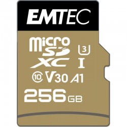 Carte micro SD EMTEC UHS I U3 V30 Speedin Pro 256 Go