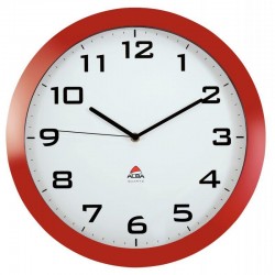 Horloge silencieuse 38 cm ALBA rouge