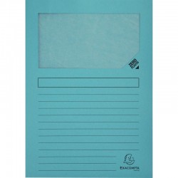 Paquet de 100 pochettes coin papier 120 g EXACOMPTA bleu clair
