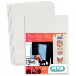 Paquet de 10 pochettes en PVC rigide ELBA Fard'Or incolore
