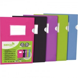 Sachet de 5 pochettes coin en polypropylène opaque recyclable coloris assortis