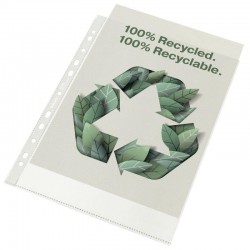 Boîte de 100 pochettes perforées en polypropylène 100% recyclé et 100% recyclable