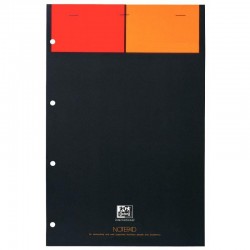 Bloc Notepad 80 feuilles A4+ 80 g perforées blanc quadrillé 5x5 4 trous détachables Oxford SCRIBZEE