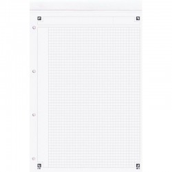 Bloc Notepad 80 feuilles A4+ 80 g perforées blanc quadrillé 5x5 4 trous détachables Oxford SCRIBZEE