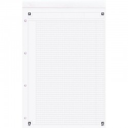Bloc Notepad 80 feuilles A4+ 80 g perforées blanc ligné 6 mm 4 trous détachables Oxford SCRIBZEE