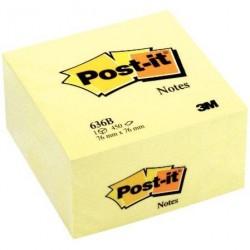 Cube de 450 feuilles de notes post-it repositionnable jaune