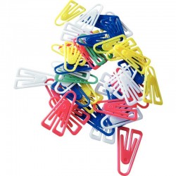 Sachet de 100 attache-lettres 25 mm plastique couleurs assorties