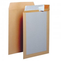 Boîte de 100 pochettes dos carton 260 x 330 mm 120 g avec bande adhésive