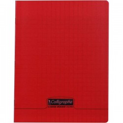 Cahier 60 pages seyès 90 g, couverture polypropylène rouge, format 17 x 22 cm  CALLIGRAPHE