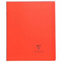 Cahier KOVERBOOK piqûre 96 pages seyès 90 g, couverture pp avec protège-cahier rabat rouge, 17 x 22 cm  CLAIREFONTAINE