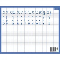 Ardoise effaçable à sec avec alphabet sur ligne seyès 21 x 26,5 cm