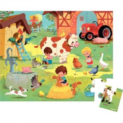 Puzzle en carton 24 pièces "Une journée à la ferme"