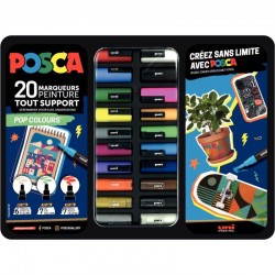 Mallette de 20 marqueurs POSCA Pop Colours