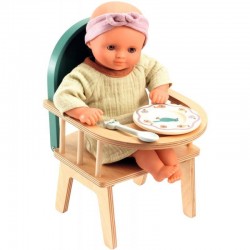 Petite chaise à barreaux en bois pour poupée
