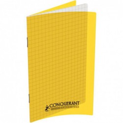 Carnet piqûre 96 pages 5x5 90 g, format 11 x 17 cm, polypropylène jaune CONQUERANT