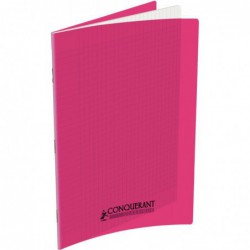 Cahier 96 pages seyès 90 g, couverture polypropylène rose, format 21 x 29,7 cm CONQUERANT