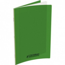 Cahier 140 pages seyès 90 g, couverture polypropylène vert, format 24 x 32 cm CONQUERANT