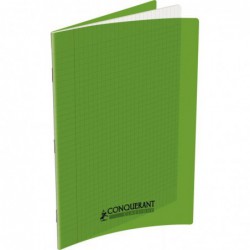 Cahier 96 pages seyès 90 g, couverture polypropylène vert, format 21 x 29,7 cm CONQUERANT