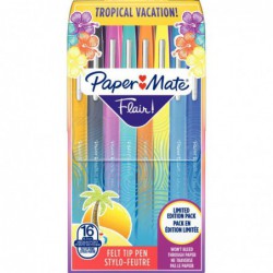 Pochette de 16 feutres PaperMate Flair couleurs tropicales