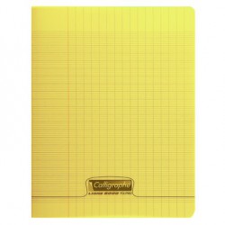 Cahier 140 pages seyès 90 g, couverture polypropylène jaune, format 17 x 22 cm  CALLIGRAPHE