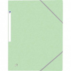 Chemise 3 rabats à élastiques 24 x 32 cm Oxford vert pastel