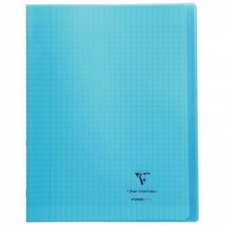 Cahier KOVERBOOK piqûre 96 pages seyès 90 g, couverture pp protège cahier rabat bleu, 24 x 32 cm CLAIREFONTAINE