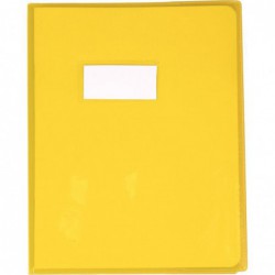 Protège-cahier cristalux sans rabat PVC 22/100ème 17 x 22 cm jaune CALLIGRAPHE
