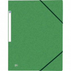 Chemise 3 rabats à élastiques 24 x 32 cm Oxford vert
