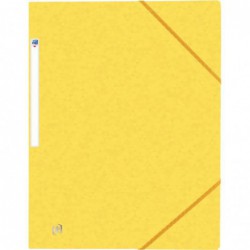 Chemise 3 rabats à élastiques 24 x 32 cm Oxford jaune