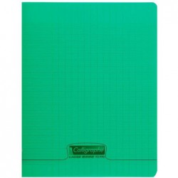 Cahier 140 pages seyès 90 g, couverture polypropylène vert, format 17 x 22 cm  CALLIGRAPHE