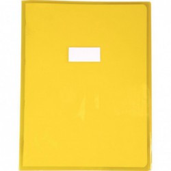 Protège-cahier cristalux sans rabats PVC 22/100ème 24 x 32 cm jaune CALLIGRAPHE