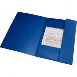 Chemise 3 rabats à élastiques 24 x 32 cm Oxford bleu foncé